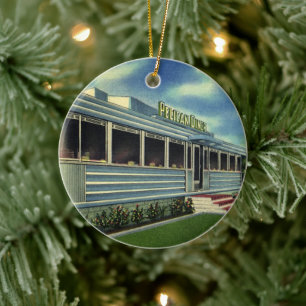 Vintage Classic 50s Retro Restaurant Pelican Diner Ceramic Ornament