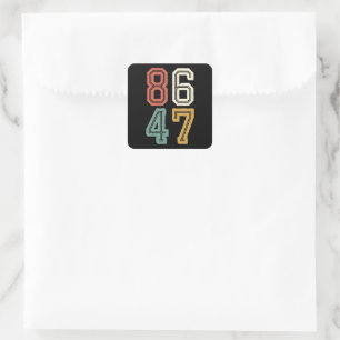 Vintage Classic 86 47 Anti Trump 2024 Impeach Square Sticker