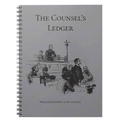 Vintage Classic Academia Law Student Grey Notebook
