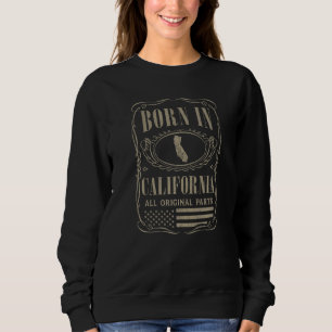 Vintage Classic America Land Map US States Born Ca Sweatshirt