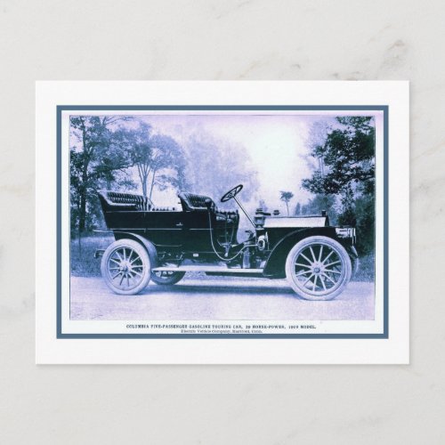Vintage Classic American car Columbia 1909 Postcard