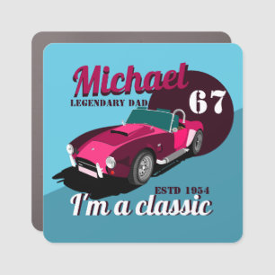 Vintage classic antique car legendary dad name magnet