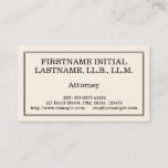 [ Thumbnail: Vintage & Classic Attorney Business Card ]