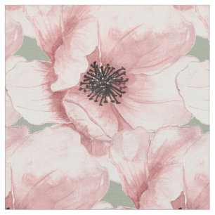 Vintage classic big pink flower tissu fabric