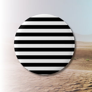 Vintage Classic black & white stripes Button