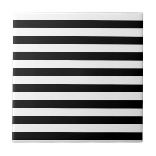 Vintage Classic black  white stripes Ceramic Tile