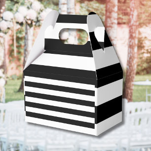 Vintage Classic black & white stripes Favor Boxes