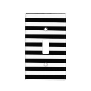 Vintage Classic black & white stripes Light Switch Cover