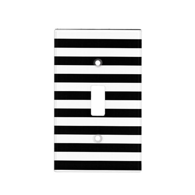 Vintage Classic black & white stripes Light Switch Cover (Front)
