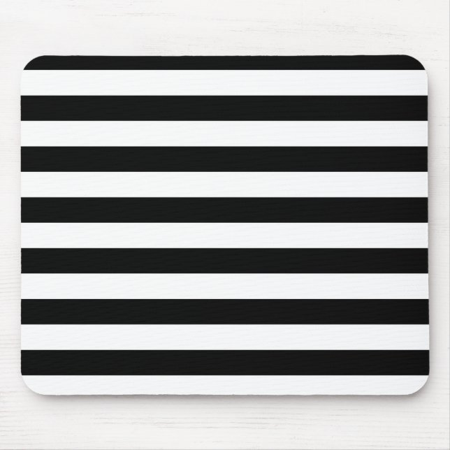 Vintage Classic black & white stripes Mouse Pad (Front)