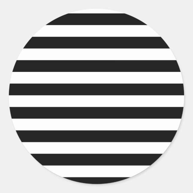 Vintage Classic black & white stripes Round Sticker (Front)