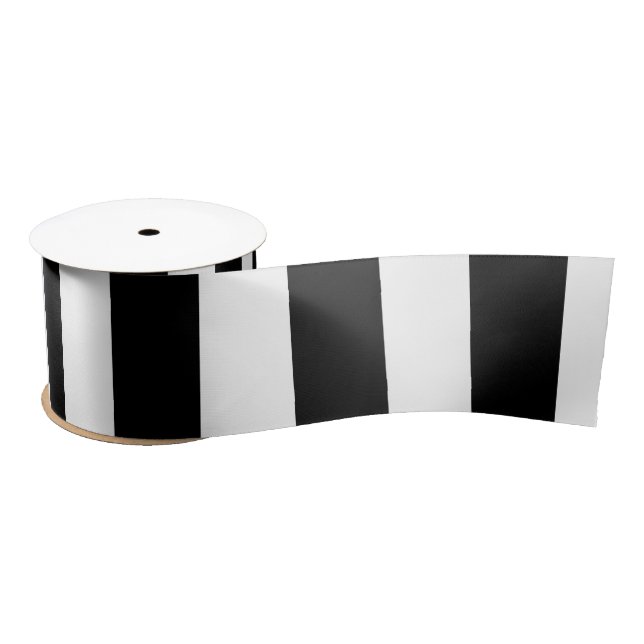 Vintage Classic black & white stripes Satin Ribbon (Spool)