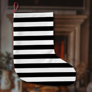 Vintage Classic black & white stripes Small Christmas Stocking
