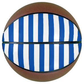 Vintage Classic Blue & White Stripes Basketball