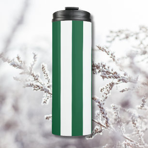 Vintage Classic Bottle Green & White Stripes