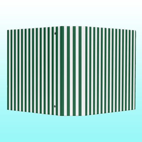 Vintage Classic Bottle Green  White Stripes 3 Ring Binder