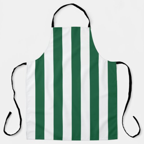 Vintage Classic Bottle Green  White Stripes Apron