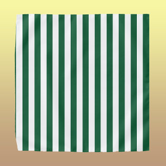 Vintage Classic Bottle Green & White Stripes Bandana