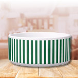 Vintage Classic Bottle Green & White Stripes Bowl<br><div class="desc">The Bottle Green & White stripes pattern is a pattern from the past, characterized by parallel Bottle Green & White stripes of various widths that are repeated throughout the pattern. This pattern refers to the classic style and is characterized by subtlety and elegance. Bottle Green & White colors are subdued,...</div>