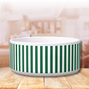 Vintage Classic Bottle Green & White Stripes Bowl
