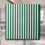 Vintage Classic Bottle Green & White Stripes Ceramic Tile<br><div class="desc">The Bottle Green & White stripes pattern is a pattern from the past, characterized by parallel Bottle Green & White stripes of various widths that are repeated throughout the pattern. This pattern refers to the classic style and is characterized by subtlety and elegance. Bottle Green & White colors are subdued,...</div>