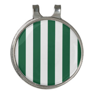 Vintage Classic Bottle Green & White Stripes Golf Hat Clip