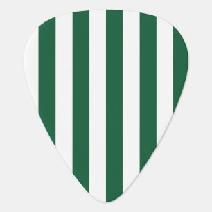Vintage Classic Bottle Green & White Stripes Guitar Pick