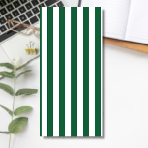 Vintage Classic Bottle Green & White Stripes Magnetic Notepad
