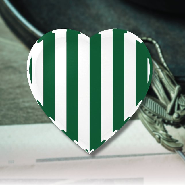 Vintage Classic Bottle Green & White Stripes Paperweight (Creator Uploaded)