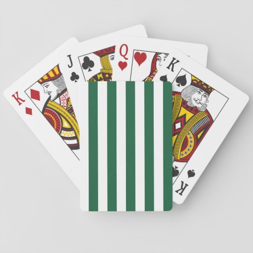 Vintage Classic Bottle Green  White Stripes Playing Cards