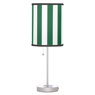 Vintage Classic Bottle Green & White Stripes Table Lamp