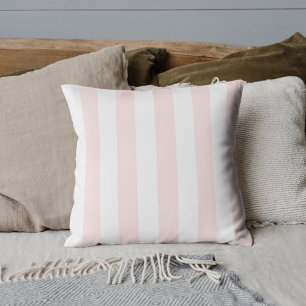 Vintage Classic bright peach & white Stripes Throw Pillow