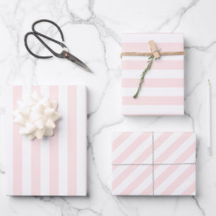 Vintage Classic bright peach & white Stripes Wrapping Paper Sheets