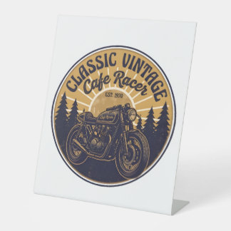 Vintage Classic Cafe Racer Motorcycle T-Shirt | Re Pedestal Sign