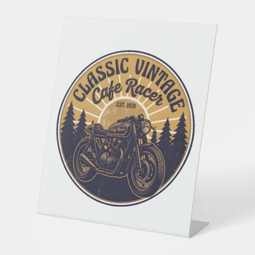Vintage Classic Cafe Racer Motorcycle T-Shirt | Re Pedestal Sign