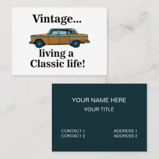 Vintage Classic Car Auto Mechanic Business Card