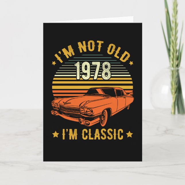 Vintage Classic Car Birthday Car Fan Card (Front)