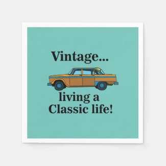 Vintage Classic Car Birthday Party Napkins