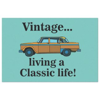 Vintage Classic Car Birthday Tissue Paper