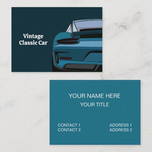 Vintage Classic Car  Business Card (Front/Back)