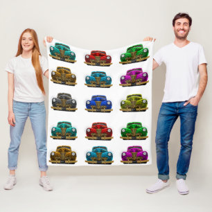 Vintage classic car fleece blanket