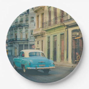 Vintage Classic Car Havana Cuba Street Photography Paper Plates