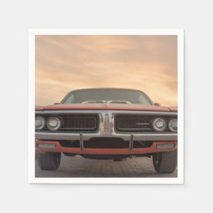 Vintage Classic Car Sunset View Napkins