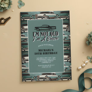 Vintage Classic Cars 50th Birthday Invitation