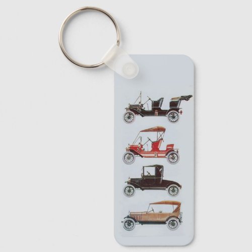 VINTAGE CLASSIC CARS  Automotive black white red  Keychain