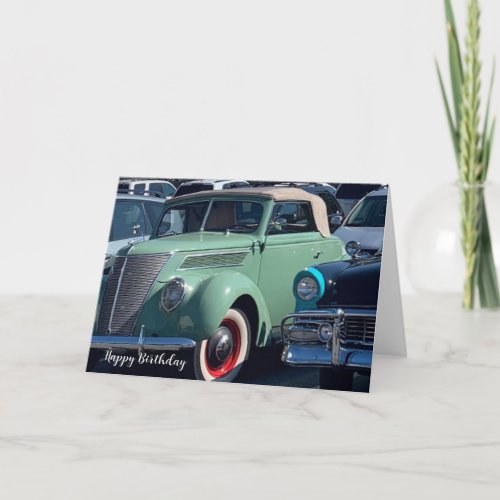 Vintage Classic Cars Birthday Card