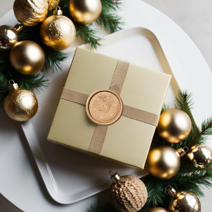 Vintage Classic Christmas Gold Snowflakes Wax Seal Sticker