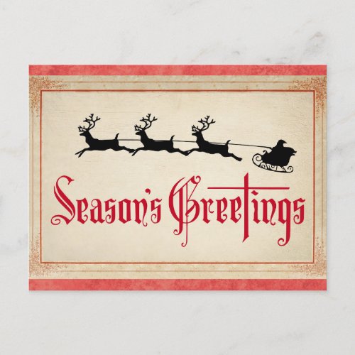 Vintage Classic Christmas Santa Seasons Greetings Postcard