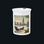 Vintage/Classic Christmas scene Beverage Pitcher<br><div class="desc">nostalgic</div>