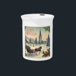 Vintage/Classic Christmas scene Beverage Pitcher<br><div class="desc">nostalgic</div>